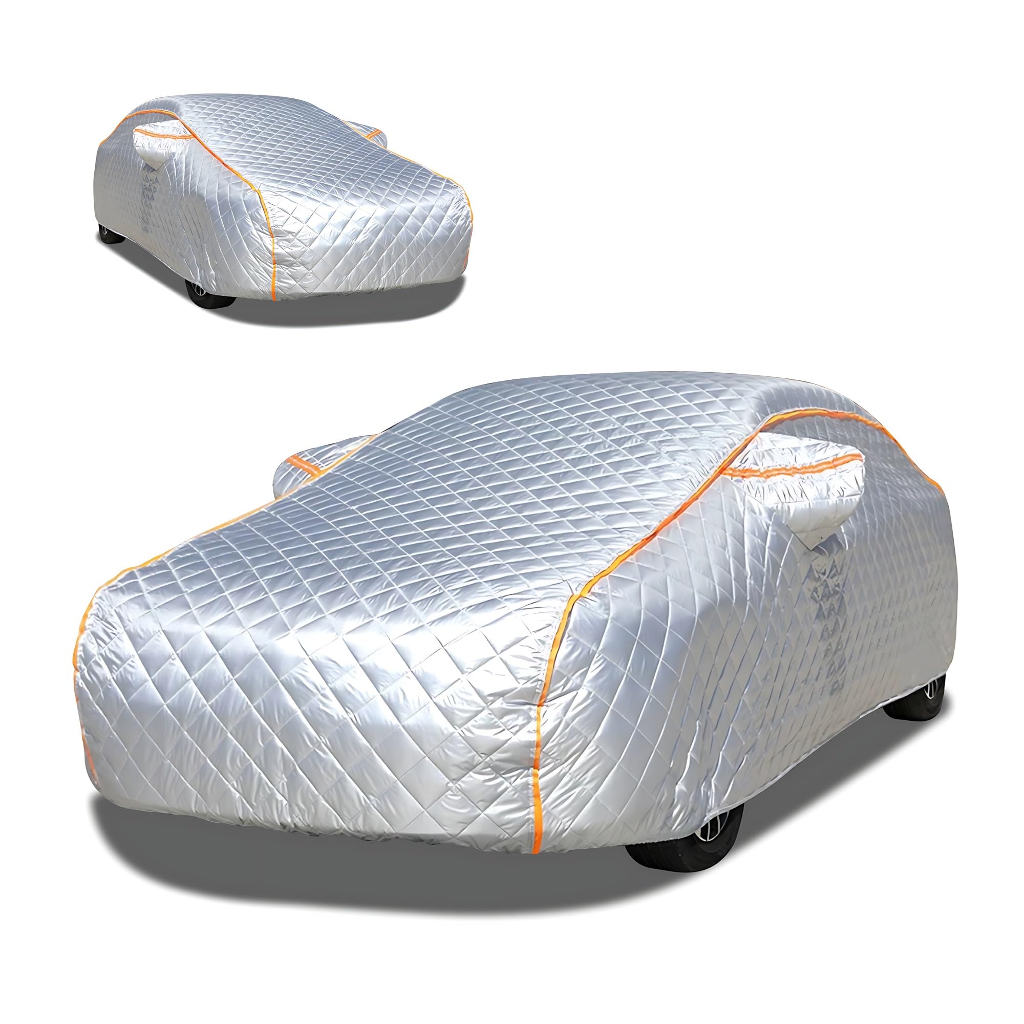 Hagelschutzplane Auto für FIAT 500X, Hageldecke Für Auto Wasserdicht Outdoor, Autoabdeckung Für Regen Sonne Staub Schutz, Hageldecke Hagelschutz Auto, Auto Abdeckplane(Silver)