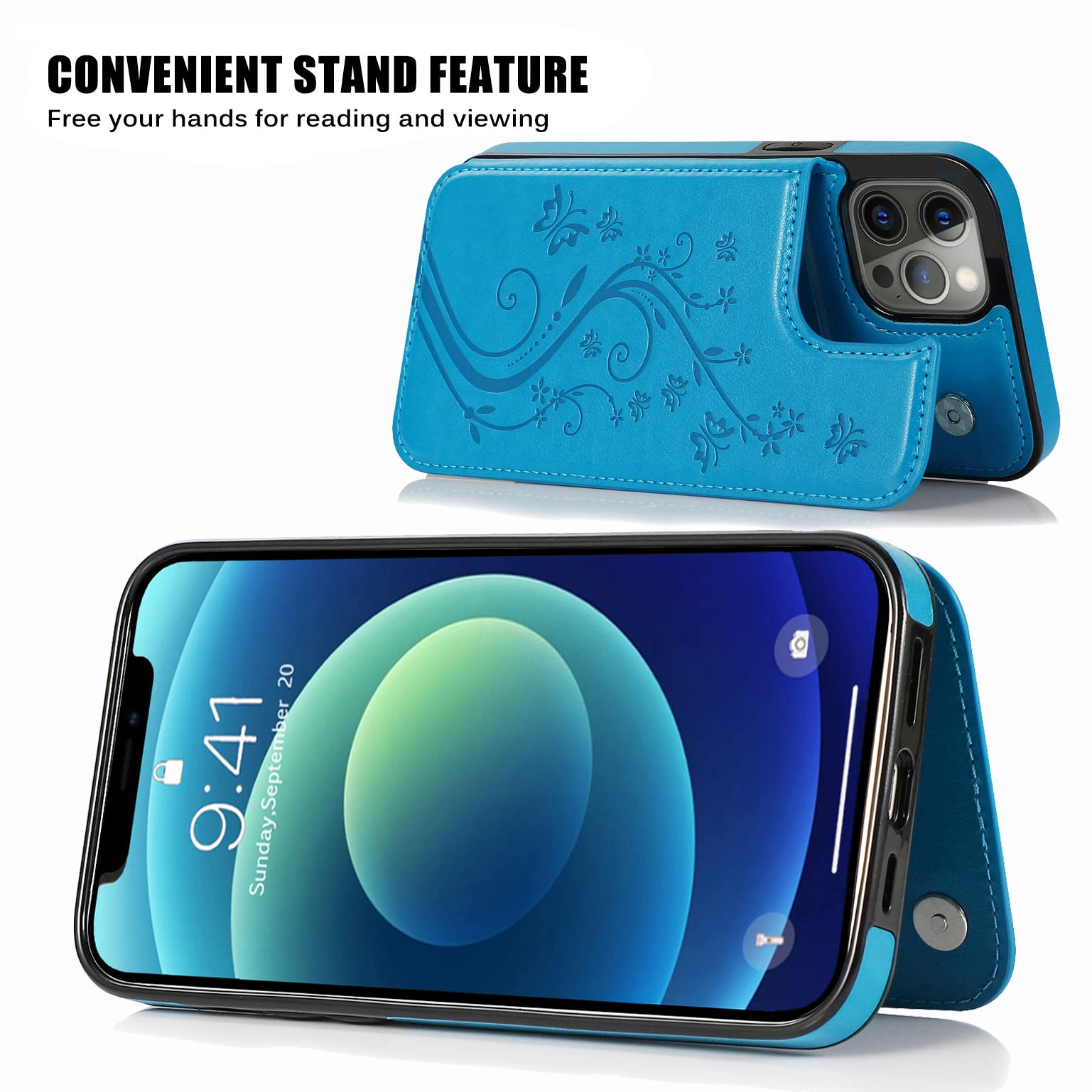 Phernykas Case For IPhone 12 Pro Wallet Case With Card