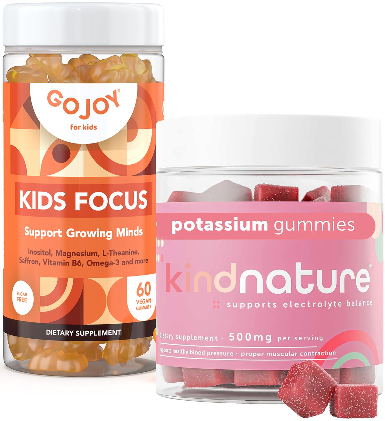Kind Nature Potassium & GOJOY Naturals Focus Bundle - Nutritional Support for Kids & Adults - Vegan & Gluten-Free