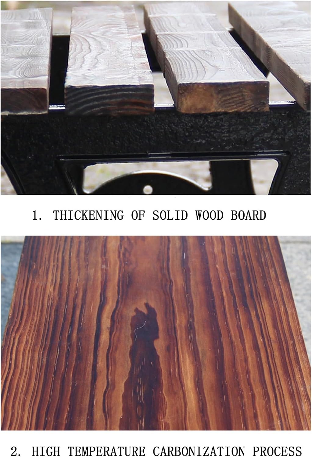 Solid Wood Outdoor Long Chair - Rainproof Sunscreen Garden Stool, Simple Park Seating, Durable Landscape Bench (47.24" x 15.75" x 14.96")