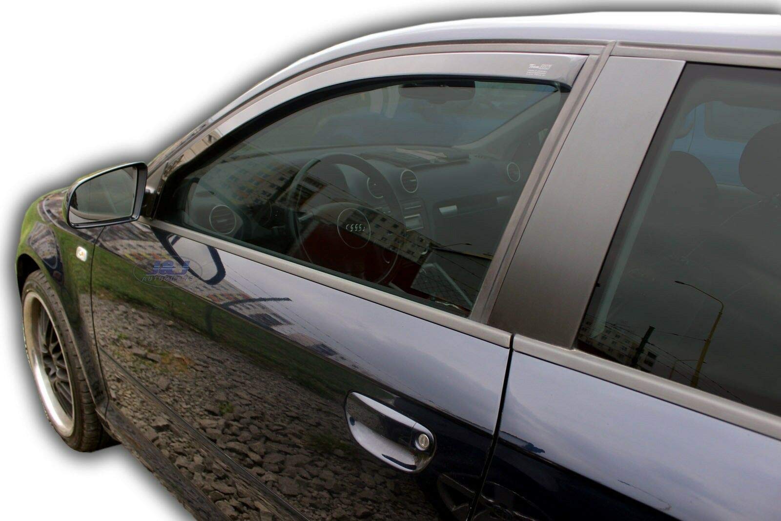J&J AUTOMOTIVE Windabweiser passend für Audi A3 3-Türer 2003-2012 2tlg, Heko Regenabweiser Vorne Getönt Dunkel Passform