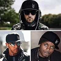 Vista 3 de Cool Rock Roll Skeleton Hand Flat Bill Sombreros Snapback Gorra de béisbol Negro Snapback Sombreros para Hombres Ajustable