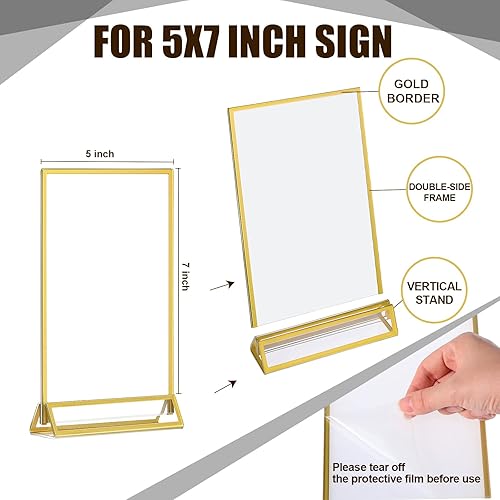 Miniatura 9 de 18 marcos de mesa transparentes de doble cara, soporte de números de mesa acrílico para números de mesa de boda, soporte de menú, marco de fotos