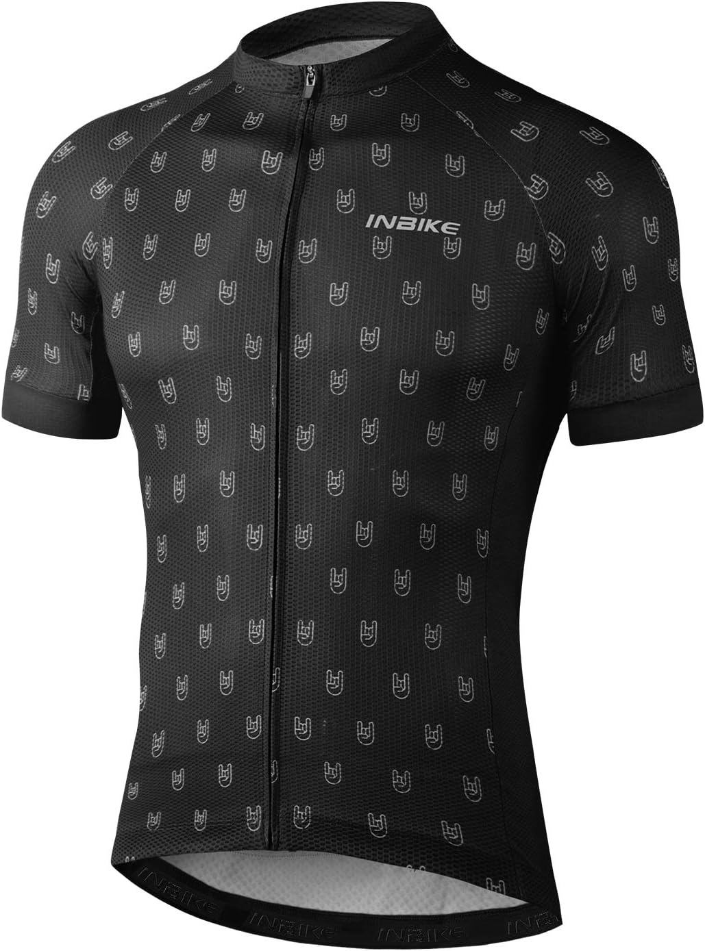 INBIKE Cycling Jersey Men's Short Sleeve T-Shirt Made of 100% Comfortable Polyester Quick Dry Breathable Black JS002