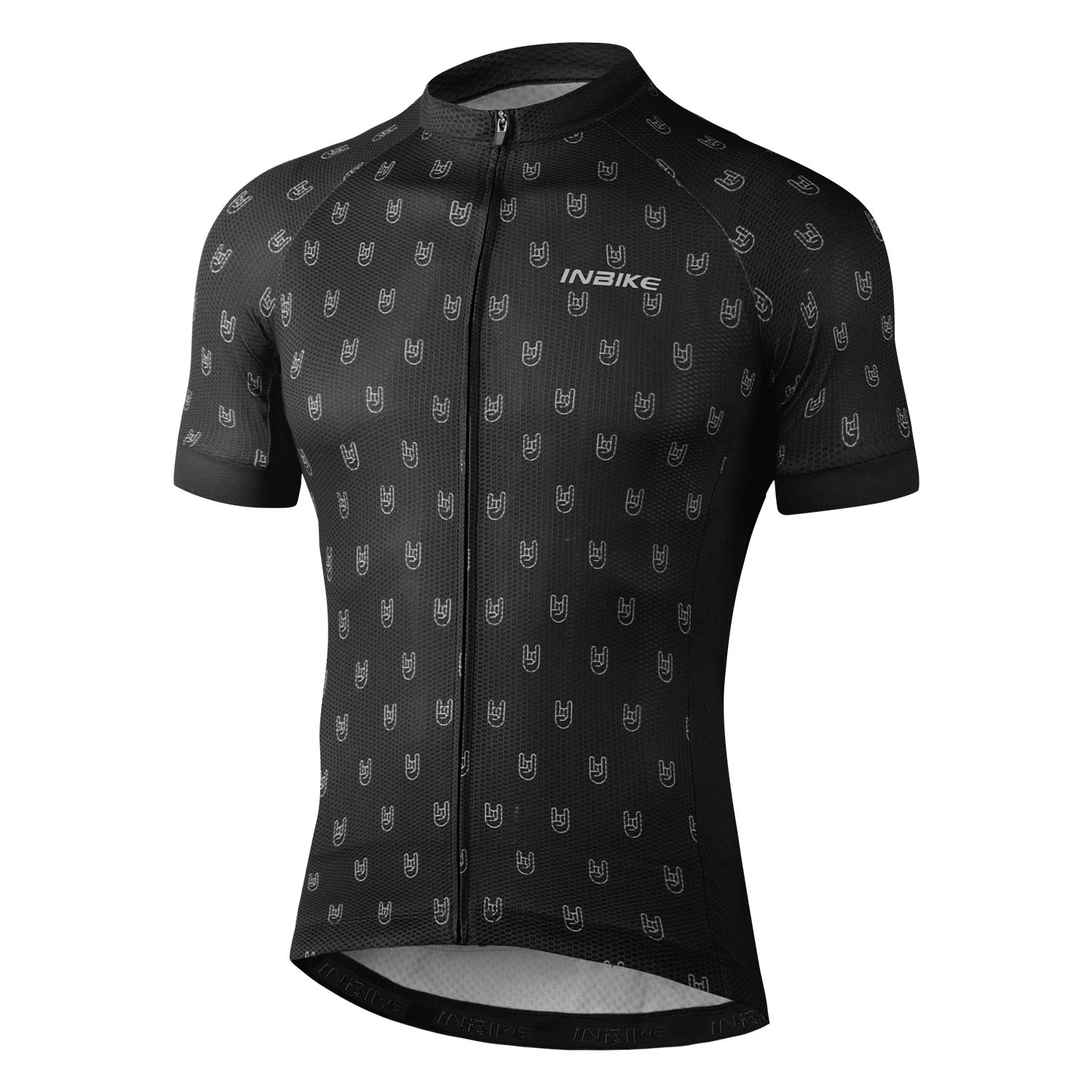 INBIKE Cycling Jersey Men's Short Sleeve T-Shirt Made of 100% Comfortable Polyester Quick Dry Breathable Black JS002