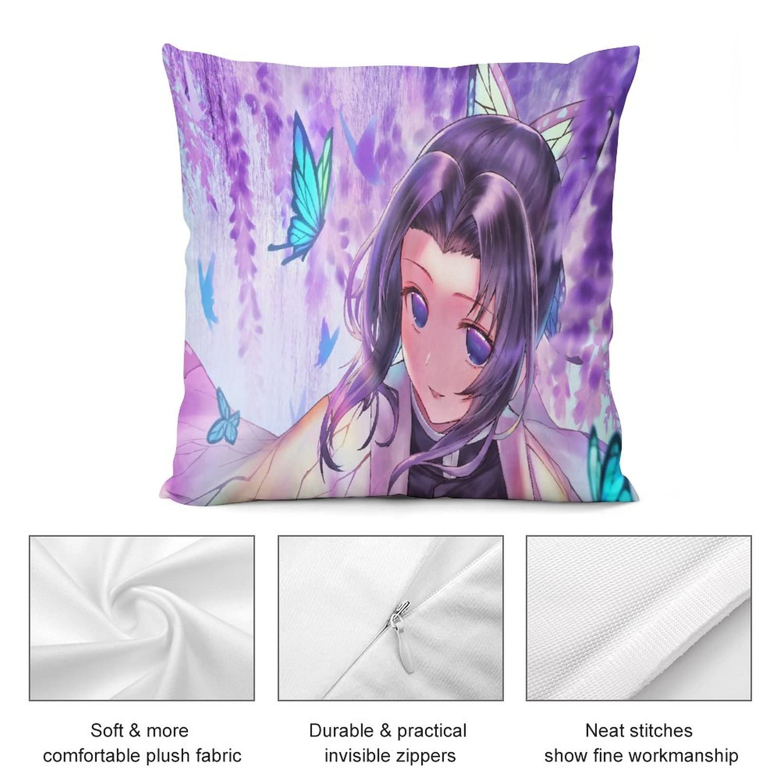 しのぶ クッション・抱きまくら Amazon｜胡蝶しのぶ 蟲柱 枕カバー クッションカバー 抱き枕カバー