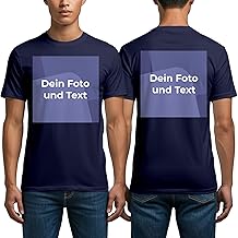 Cimpress Personalised T-Shirt for Men, Customise with Photo, Text or Design, Cotton T-Shirt for Men in S - 3XL, for Birthdays or as a Promotional Gift