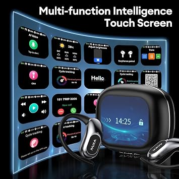 PAXA Ai Translation Earbuds Real Time 3in1 Language Translator Earbuds HD Sound Audifonos Traductores Bluetooth 5.4 Headphones Touch Screen Housing with App for Travel Business Meetings,Black