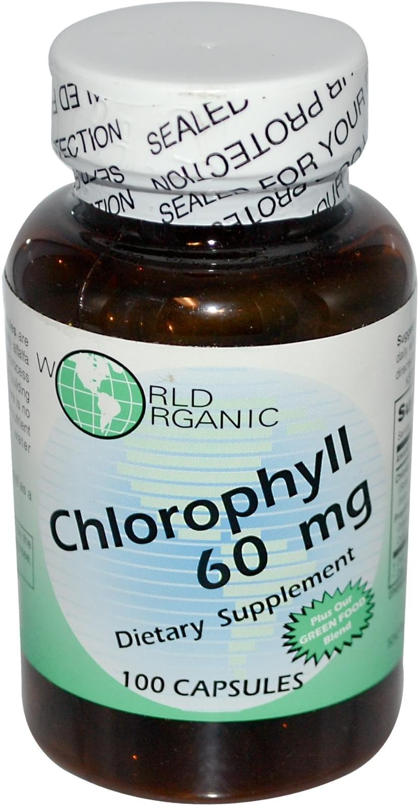 World Organic Mega Chlorophyll, 100 mg, Capsules, 60 capsules