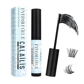 CALAILIS Lash Cluster Glue, Lash Glue for Eyelash Clusters - Waterproof Smudge-Proof Eyelash Cluster Bond, Super Strong Hold 48H Long Lasting, Suitable for Sensitive Eyes