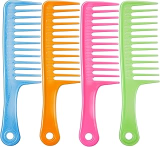 4 Pieces 9 1/2 Inches Anti-static Large Tooth Detangle Comb, Wide Tooth Hair Comb Salon Shampoo Comb for Long Hair and Cur...