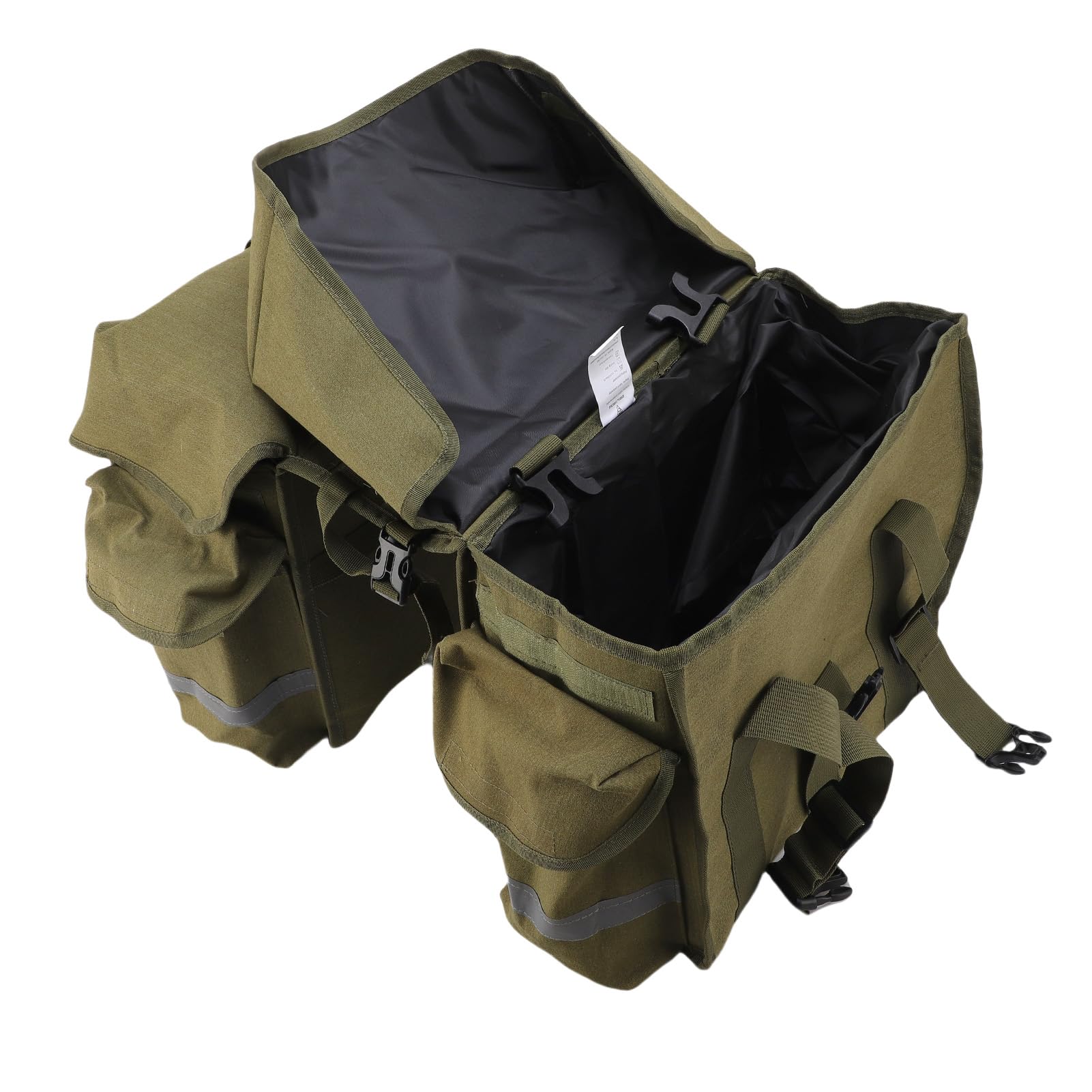 Borsa Doppia per Sedile Bici, Borsa Portaoggetti Posteriore in Tela Impermeabile di Grande capacità, Custodia per Ciclismo con Strisce Riflettenti, Ideale per Accessori da Bicicletta (43