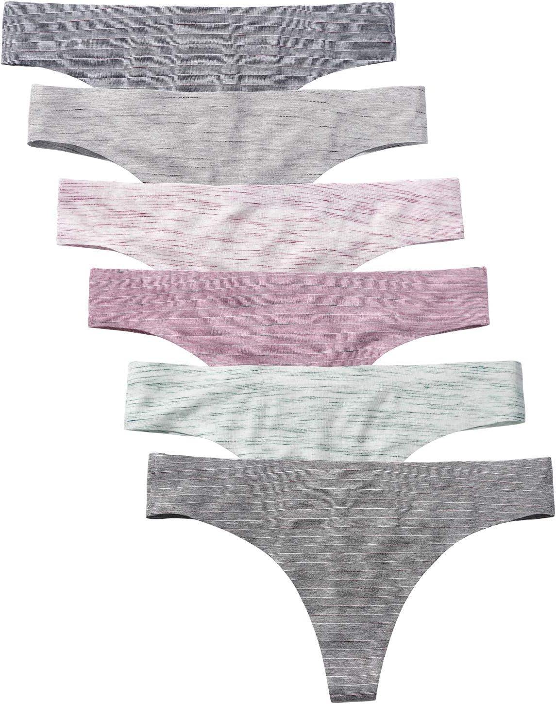 Women's Cotton Thong Breathable Panties Low Rise Underwear