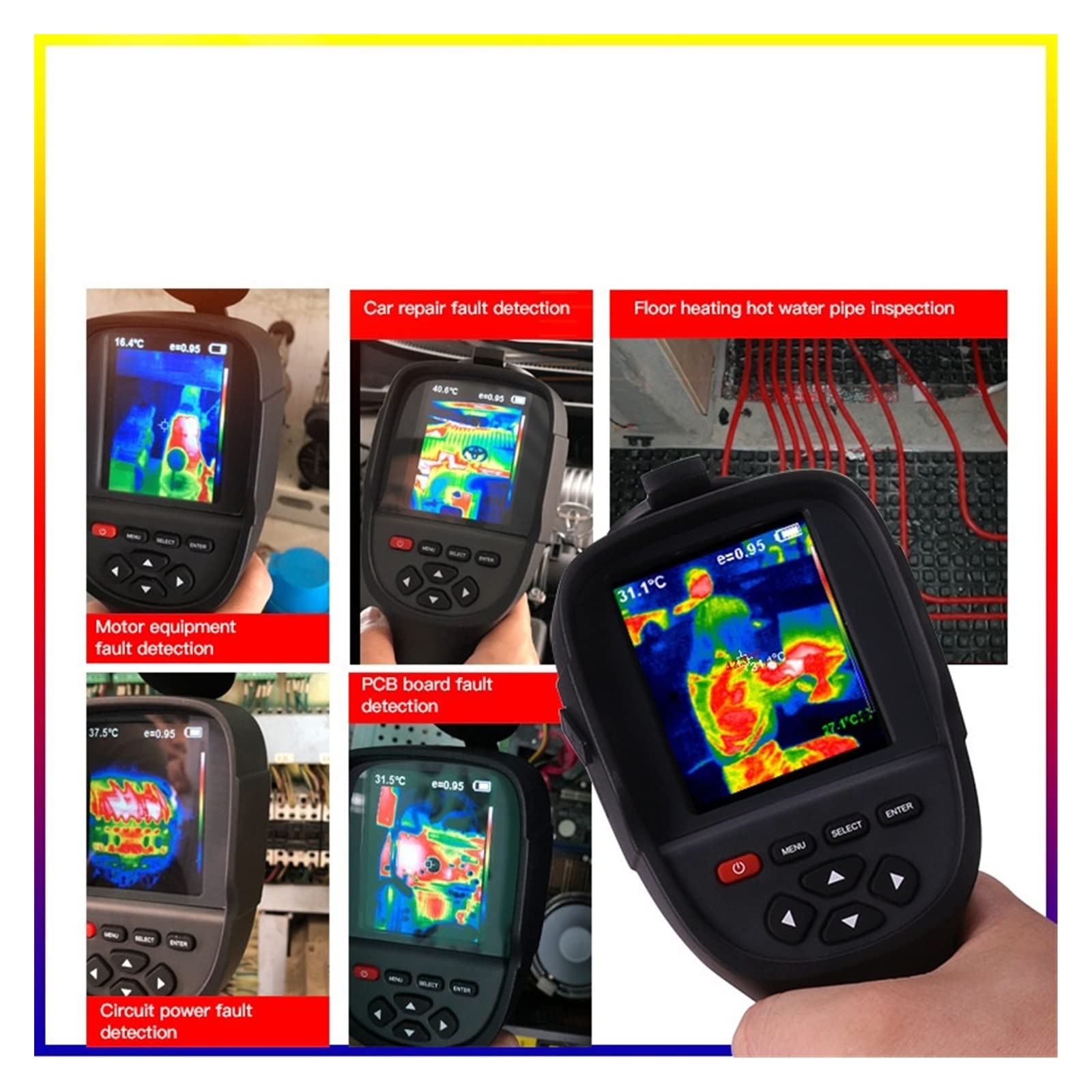 Cámara termográfica infrarroja Circuito PCB Tubería de calefacción de Suelo Detección electrónica Cámara de Imagen térmica de Mano HD(600)