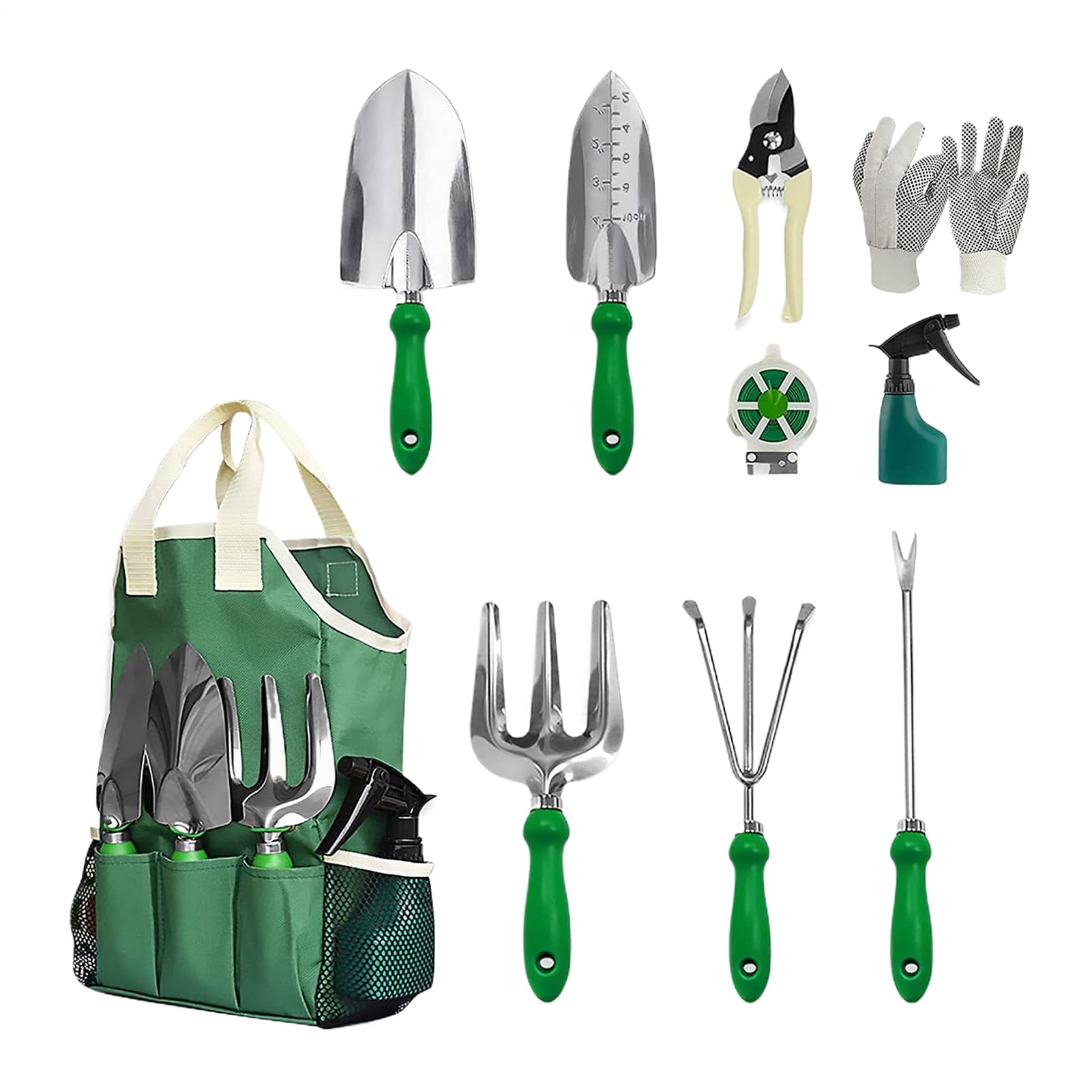 Juego De Herramientas De Jardín Rastrillo Y Pala Resistente | Juego De Herramientas De Jardín De 11 Piezas Para Hombres Mujeres Madres Principiantes Jardineros Patio Césped Plantas