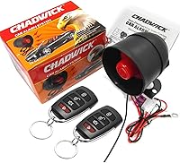 CHADWICK CW-8101 Universal Car Alarm Siren with 2 Remotes, 7-Level Sensitivity, 12V Anti-Theft Security, Easy Non-Destructive Install