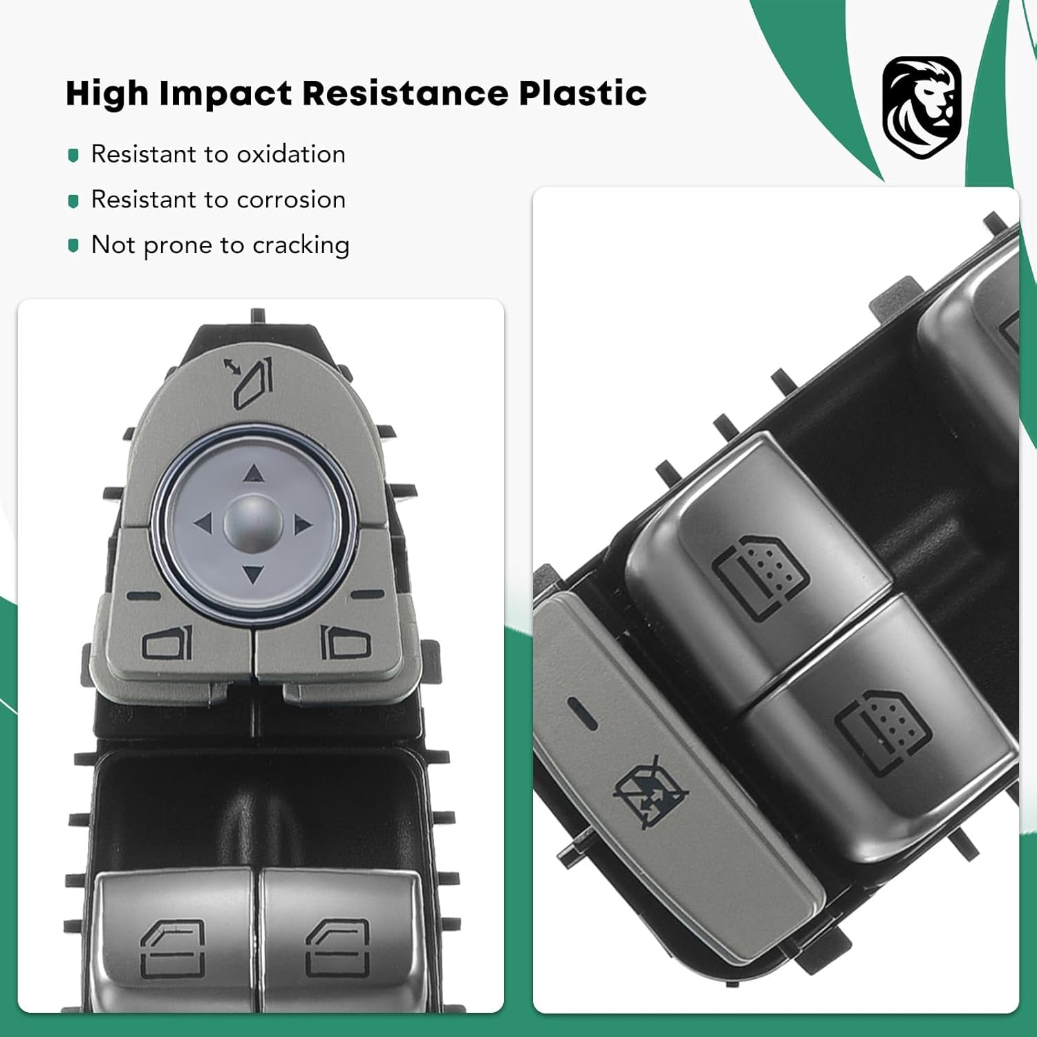 YHTAUTO Master Power Window Switch - Driver Side Replacement for Mercedes-Benz W222 S400 S500 S550 S550e S600 S63 S65 SL63 AMG, 3 Pins, with Rear Window Sunshade Control Switch