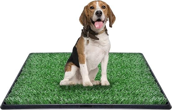 PICK FOR LIFE Dog Toilet Tray with Artificial Grass, Portable Dog Litter Tray for Indoor/Outdoor, Fake Pee Grass for Dogs, Easy to Clean, Reusable, Removable 51 * 76 cm