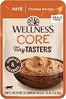 Vista 13 de Wellness CORE Tiny Tasters - Alimento húmedo para gatos adultos, natural, rico en proteínas, sin granos, receta de atún y salmón, 1.75 onzas