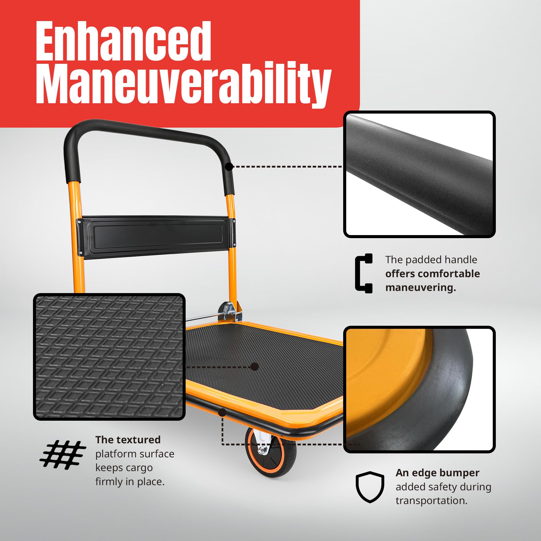 MaxWorks 80876 Plataforma plegable para camión con plataforma móvil, 149,68 kg Capacidad de peso con ruedas giratorias