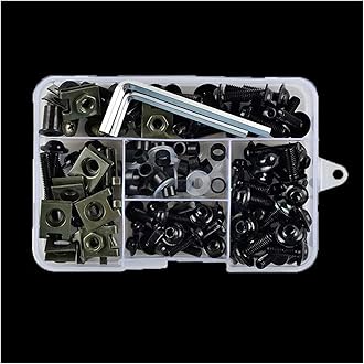 Motorcycle Nut Bolt Parts For Bajaj For Pulsar 200 For NS For Pulsar200 RS/200 AS 200 177 PCS Motorcycle Fairing Screws(Size:Black)