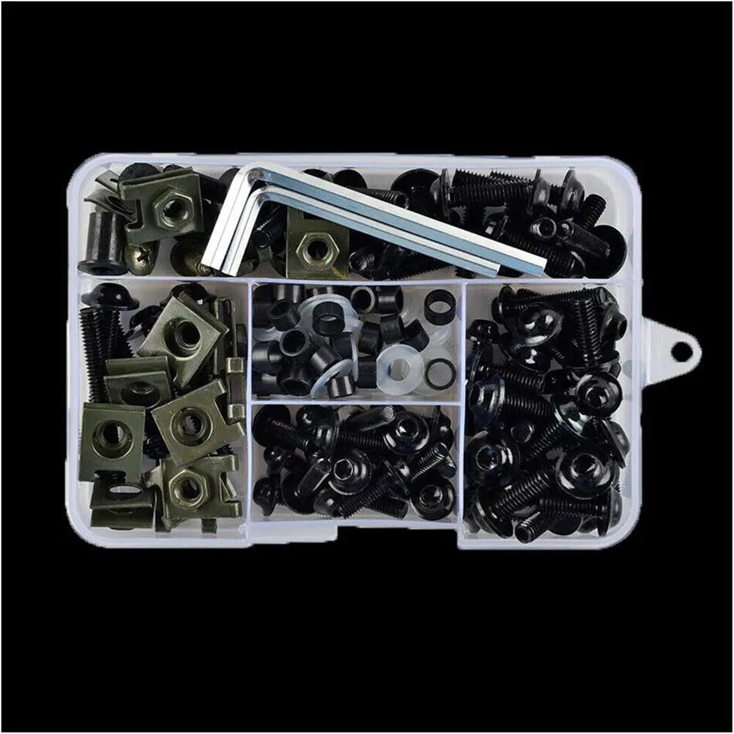 Motorcycle Nut Bolt Parts For Bajaj For Pulsar 200 For NS For Pulsar200 RS/200 AS 200 177 PCS Motorcycle Fairing Screws(Size:Black)
