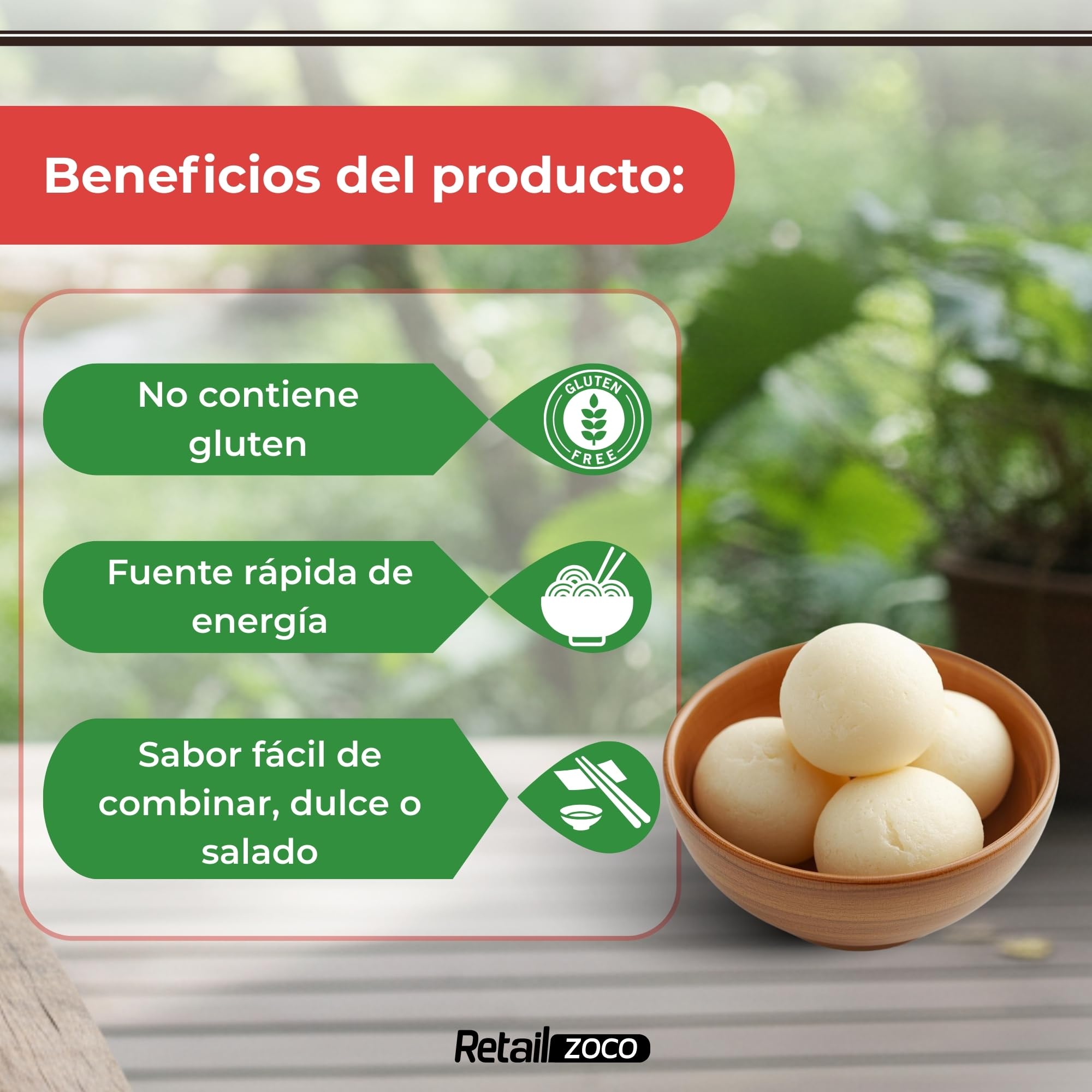 Harina de Arroz Glutinoso, harina de arroz pegajoso, Harina Sin Gluten, Ideal para mochis, pasteles de arroz y dumplings, Ingrediente Arroz glutinoso 98% y agua 2%, Contiene 1 unidad de 400 gr