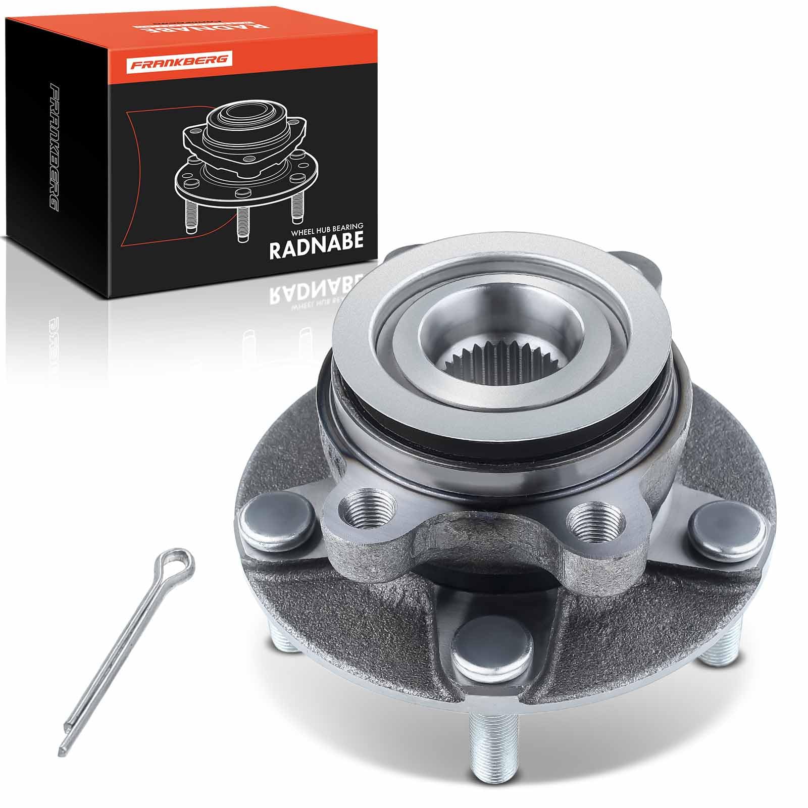Frankberg 1x Kit de rodamientos de ruedas Eje delantero Compatible con Juke F15 1.5L-1.6L SUV 2010-2021 X-Trail T31 2.0L 2.5L SUV 2007-2013 Koleos I HY 2.0L 2.5L SUV 2008-2021 Sustituir# 402022560R