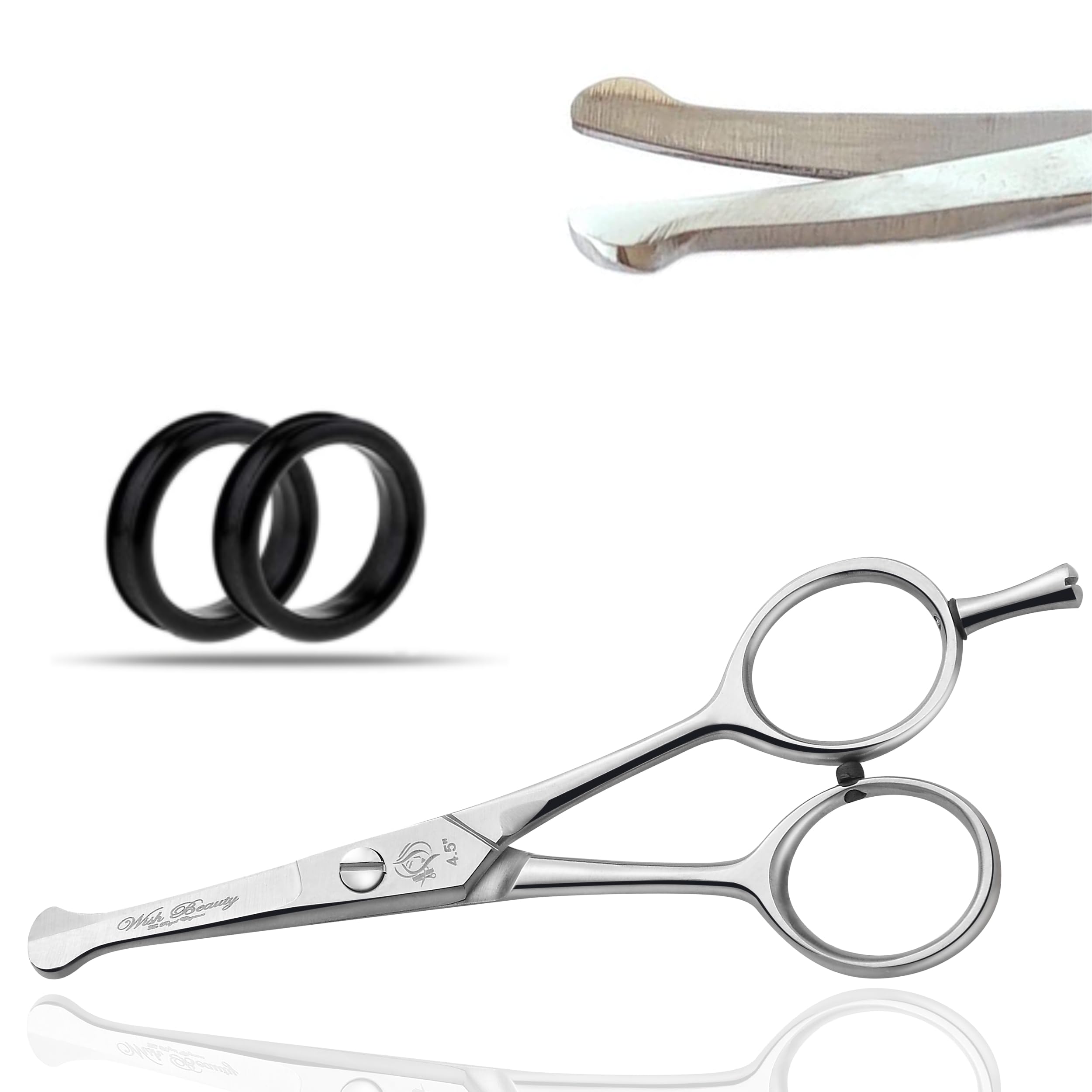 Wish Beauty,The Royal Elegance Wish Beauty Pet Cat Dog Grooming Scissor Curved Blade Stainless Steel Grooming Scissor Safety Tips (4.5")