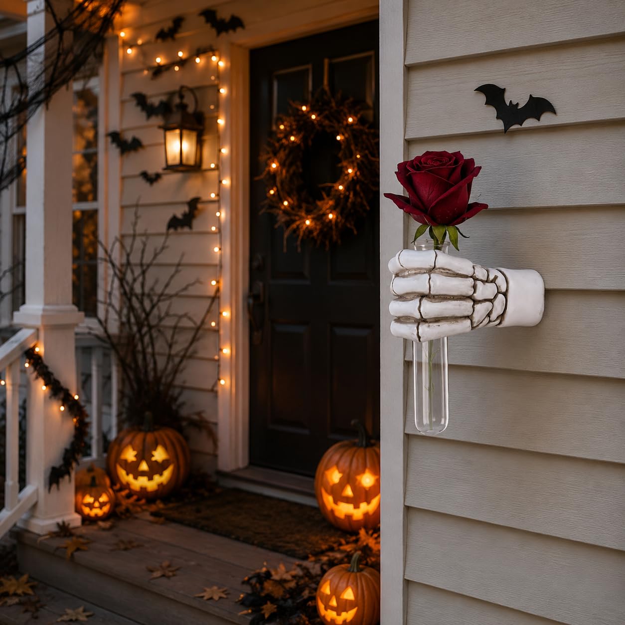 Rzeźba ścienna na Halloween, montowana na ścianie, przerażające ręce szkieletu, naturalnej wielkości, horror, ręce, dekoracje ścienne, gotycka wisząca rzeźba ścienna, unikalny wazon, dekoracja