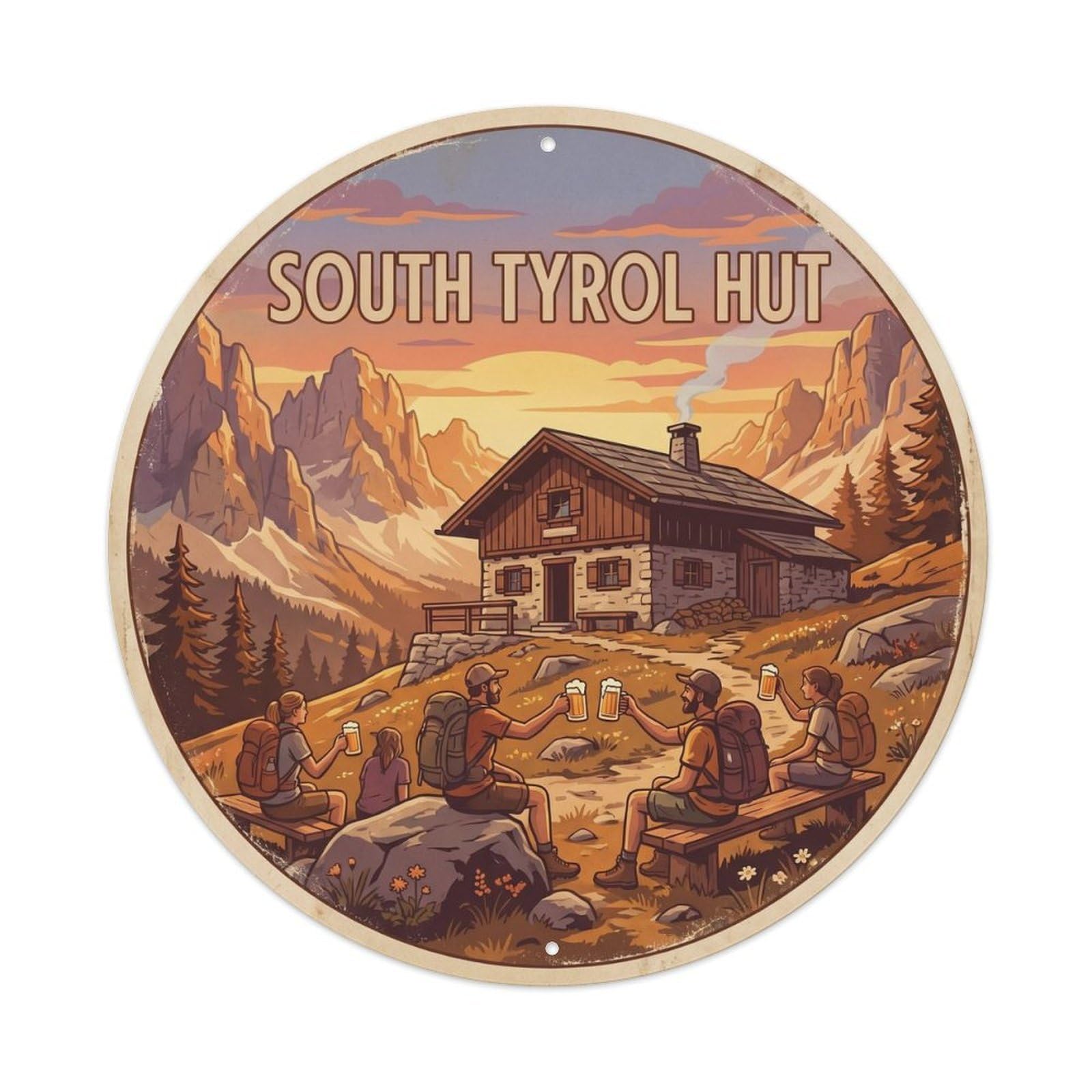South Tyrol Italy Mountain Landmark Travel Classic Metal Tin Sign