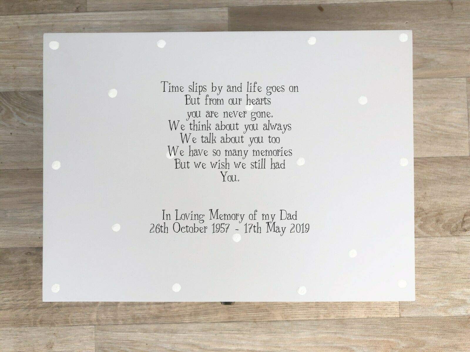 Caja de recuerdos personalizable con texto en inglés "Daddy In Loving Memory of Daddy"