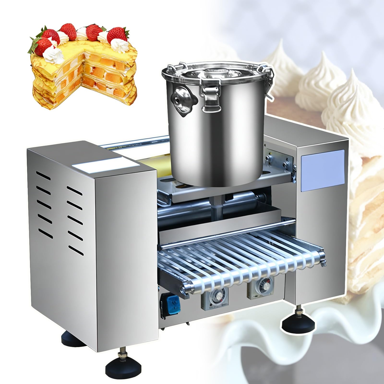 Macchina per crepe commerciale, base automatica ispessita da 2900 W per riscaldamento uniforme, facile da pulire, perfetta per la preparazione di dessert al ristorante
