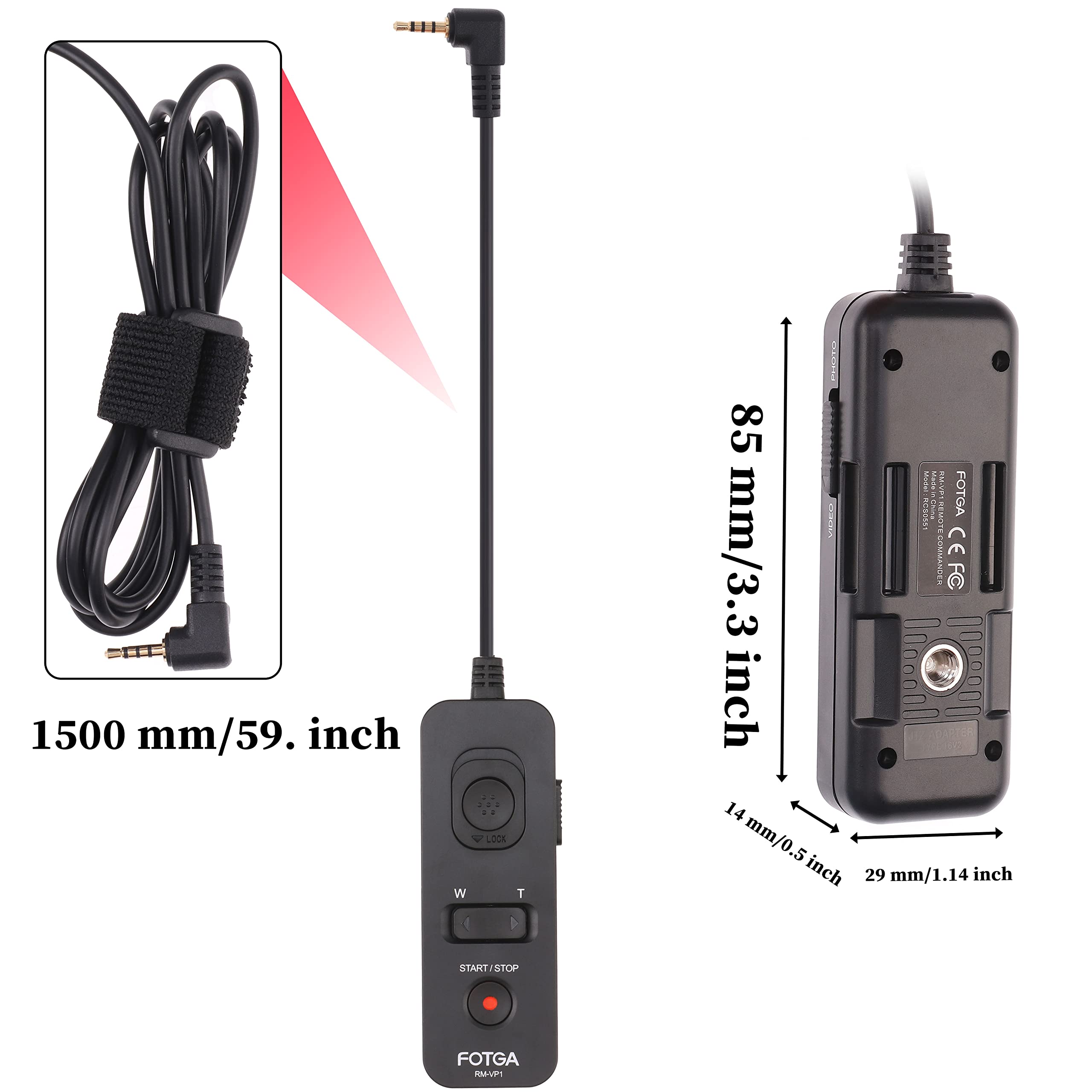Hersmay 49 "telecomando otturatore cavo di rilascio per Panasonic GH2 GH3 GH4 GH5 GH5s GH6 fotocamera sostituire per RM-VP1