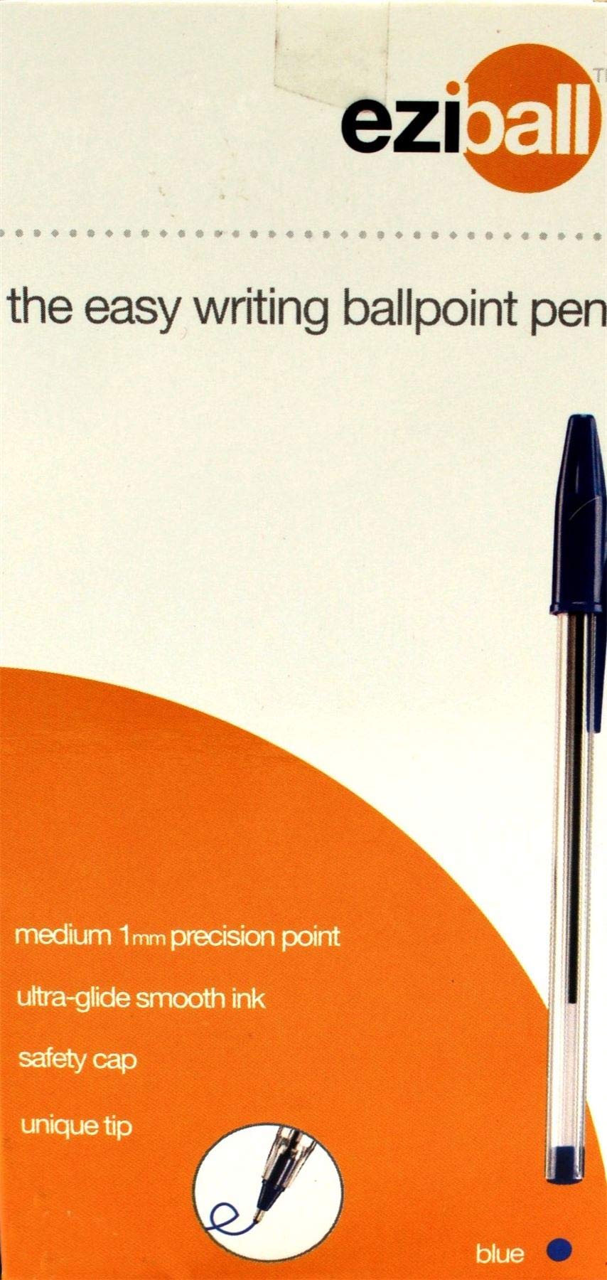 Thorness Pack of 10 blue Eziball medium ball point pen