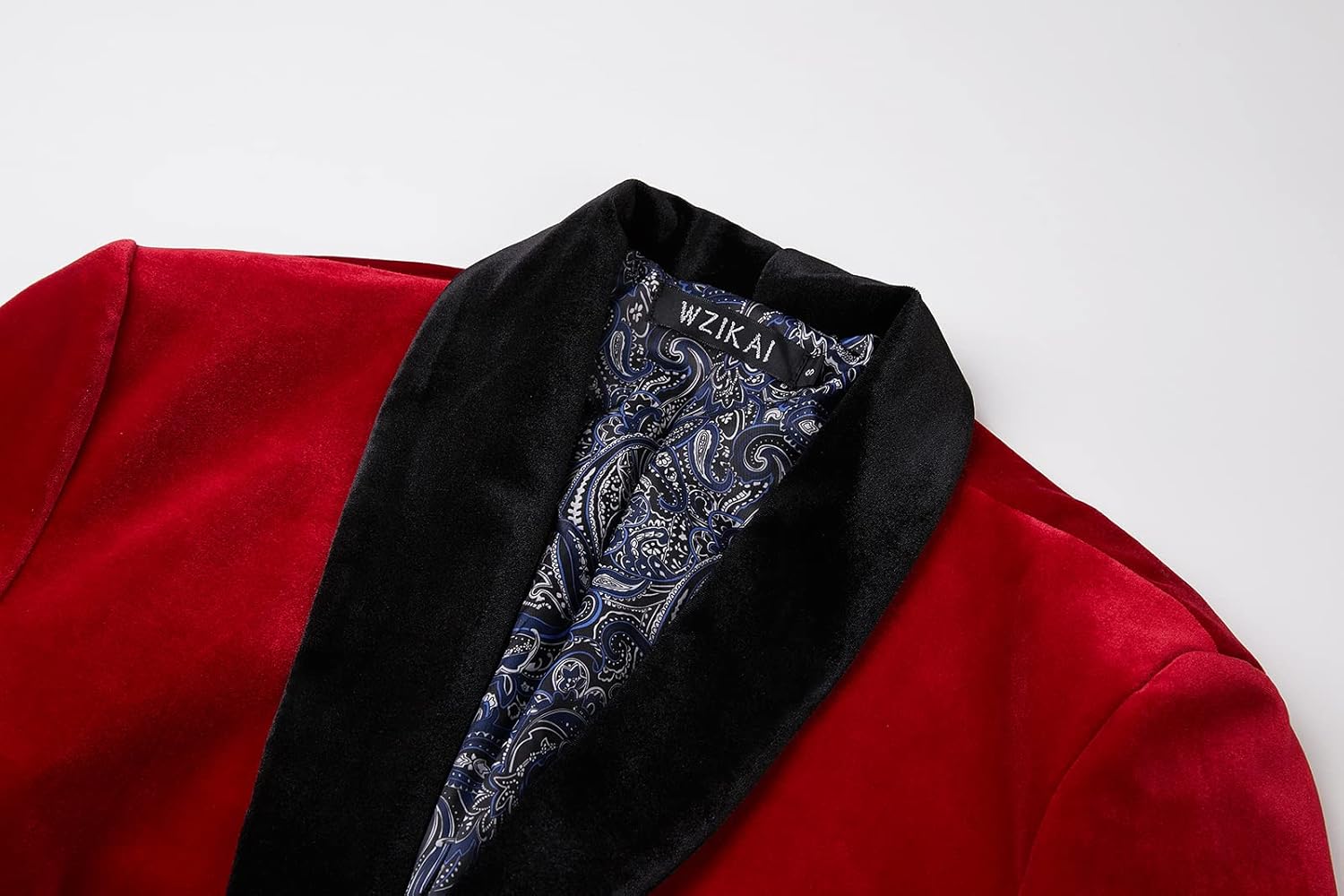 WZIKAI Mens Velvet Blazer Slim Fit One Button Solid Suit Jacket Sport Coat for Wedding Prom Dinner Party - Image 3