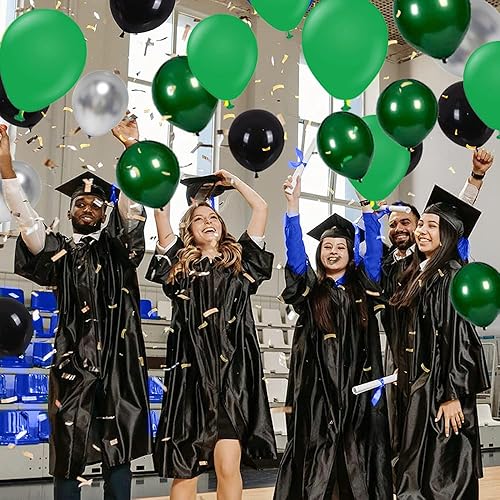 Miniatura 6 de Globos retro verdes y negros, 123 globos de fútbol plateado verde oscuro y negro para baby show footall, fiesta de fútbol, fiesta de cumpleaños,