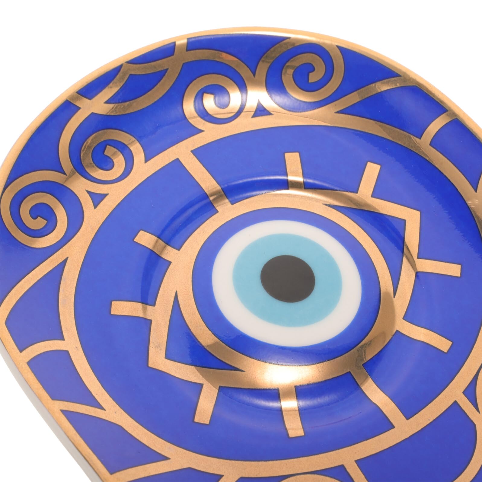 Veemoon 2 Sätze Türkische Espressotasse Set mit Blauem Auge Keramische Kaffeetassen und Untertassen Vintage Design Spülmaschinenfest für Kaffee Tee Milch und Wasser Stilvoll und Griffig