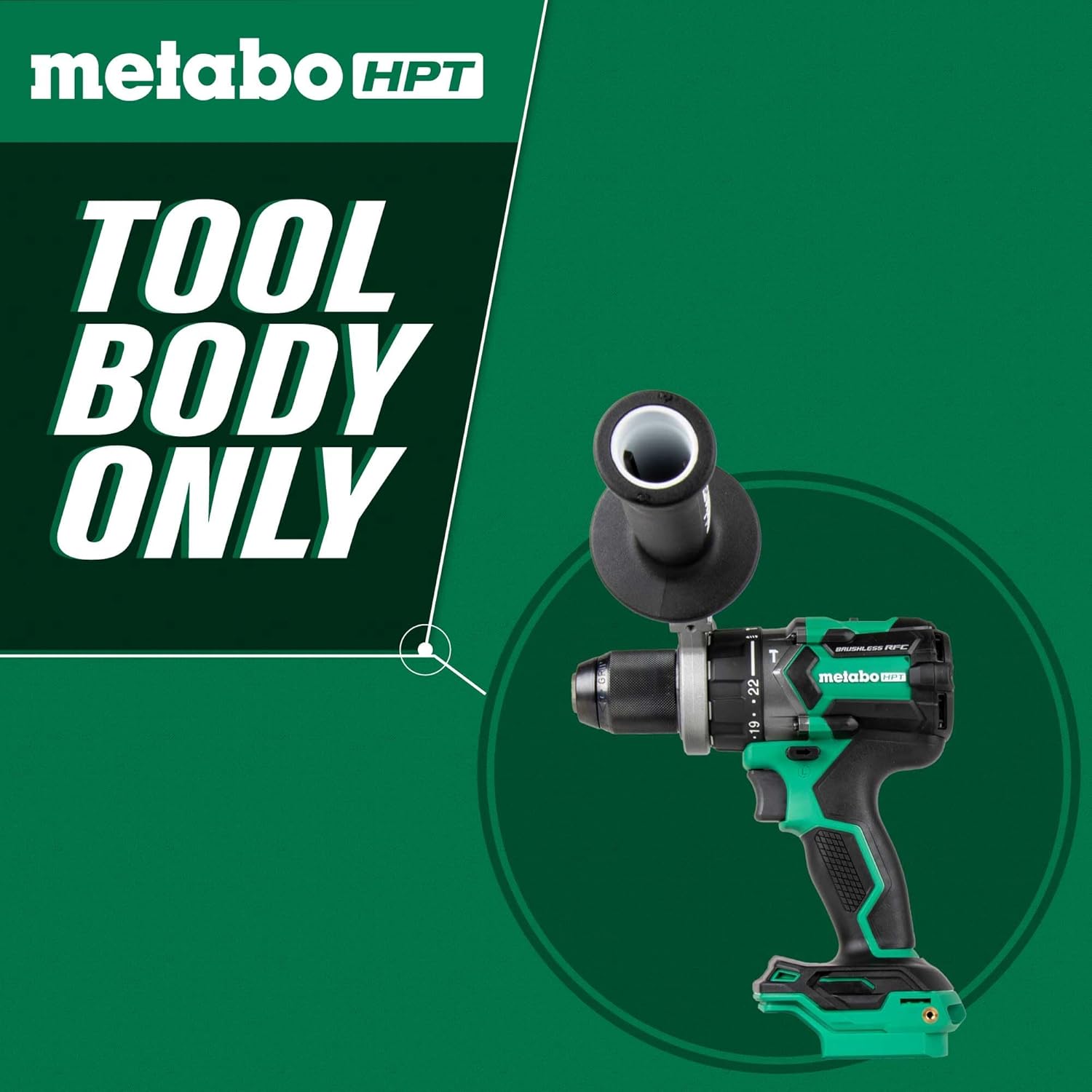 Metabo HPT 18V MultiVolt™ Cordless 1/2-Inch Hammer Drill | Tool Only - No Battery | Reactive Force Control | Highest Power in its Class | DV18DCQ4