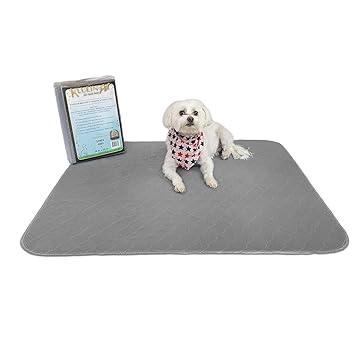 Kluein Pet Washable Pee Pads Dogs, 2 Pack XL 34 x 36, Grey, Waterproof Reusable Puppy Pads, Fast Absorbing Wee Wee Mat Playpen, Housebreaking, Potty Training, Whelping, Incontinence, Travel