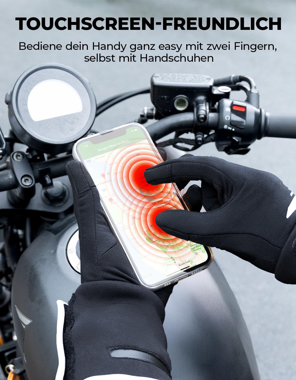 KEMIMOTO Beheizbare Handschuhe Herren Damen, Wiederaufladbar Beheizte Handschuhe, Dünne Winterarbeitshandschuhe, Warm Elektrische Handschuhe für Fahrrad Motorrad Skifahren Angel Jagd Winter Handwärmer