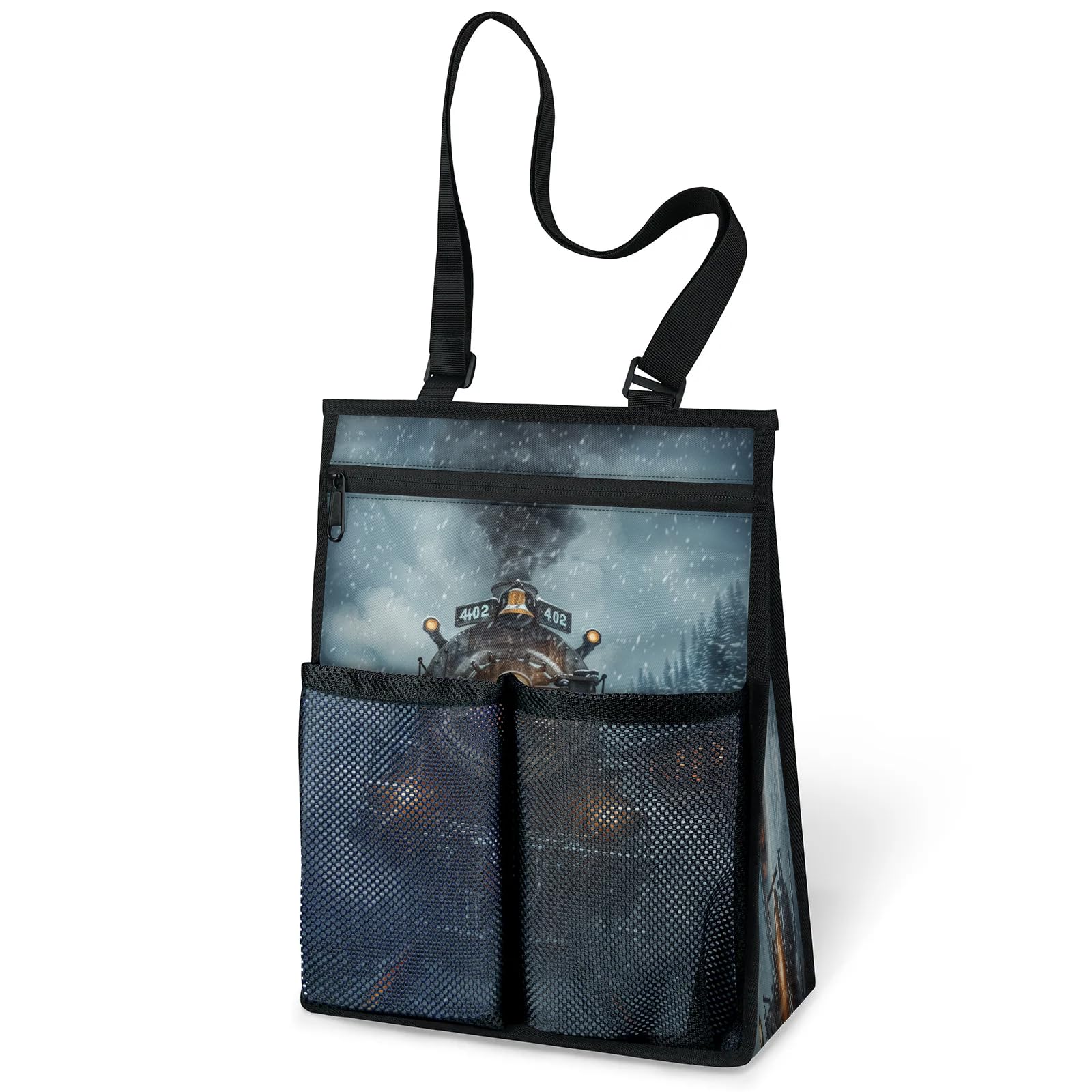 Ourtheme Steam Train Portable Shower Bag for Travel Gym Camp Beach Tote Shower Caddy Bags Hanging Toiletry Organizer