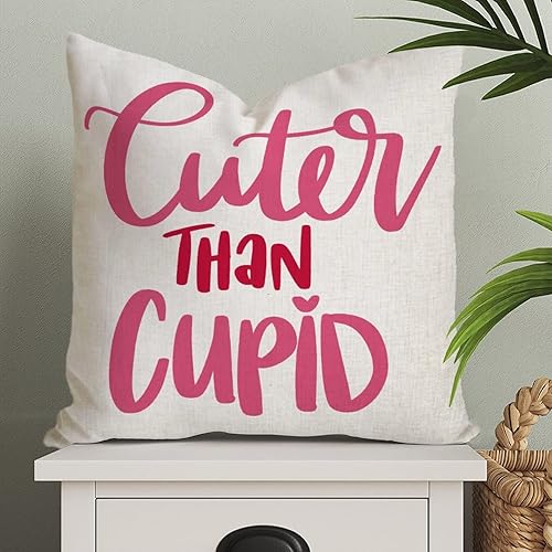 Funda de almohada romántica para el día de San Valentín más bonita que Cupido funda de cojín para boda compromiso aniversario decoración del hogar