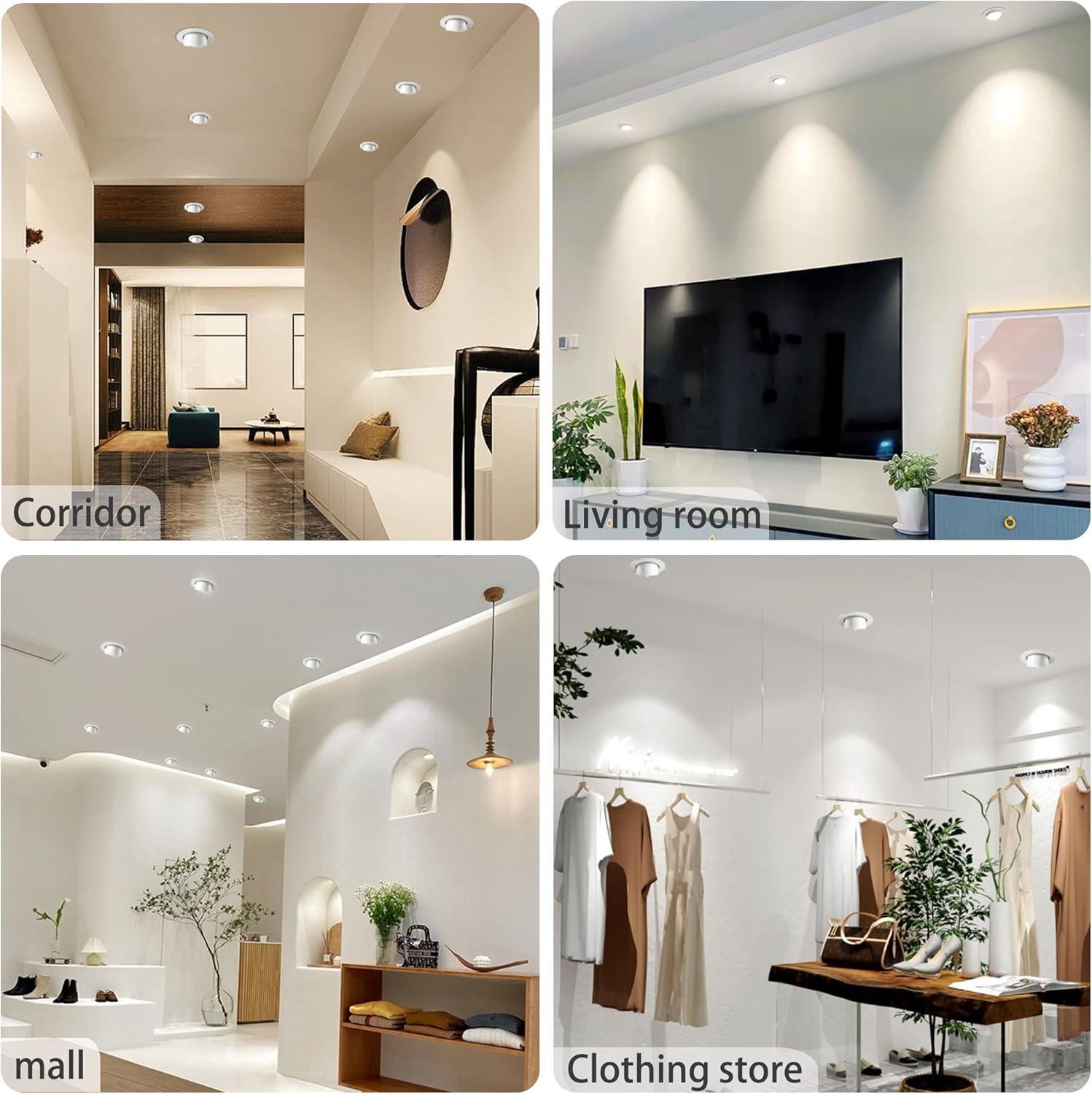 Recessed Lighting with Junction Box,1 Pack Adjustable LED Can Lights with Extra Accessories Gift Pack, 3000K/4000K/6000K Selectable Dimmable High Brightness Downlight AC85-265V Anti-Glare