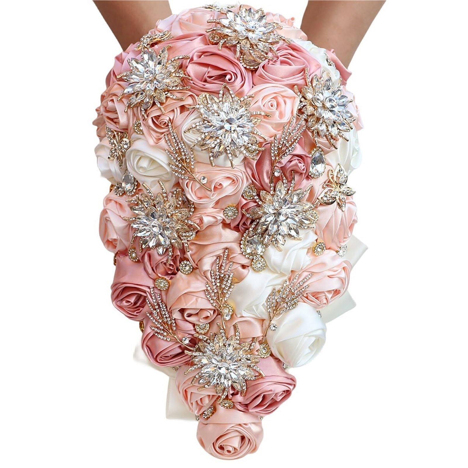 Bouquet da sposa in strass satinato
