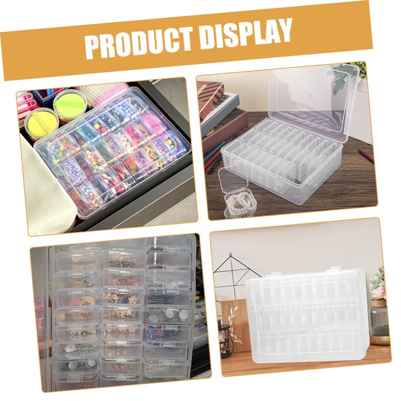 Angoily 2sätze Kunststoffbox Transparent mit Deckel Kleine Aufbewahrungsbox für Bastelbedarf Perlen Schmuck Kleinteile Diy-zubehör und Haushaltsartikel