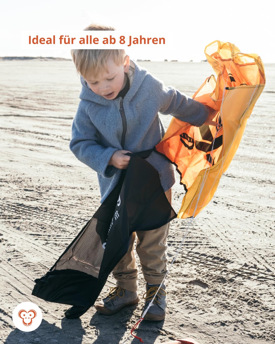 Skymonkey Cloudpirat Kinder Drache Outdoor ab 8 Jahren - inkl. 81 cm Drachenschnur - Größe L, Sunsetorange
