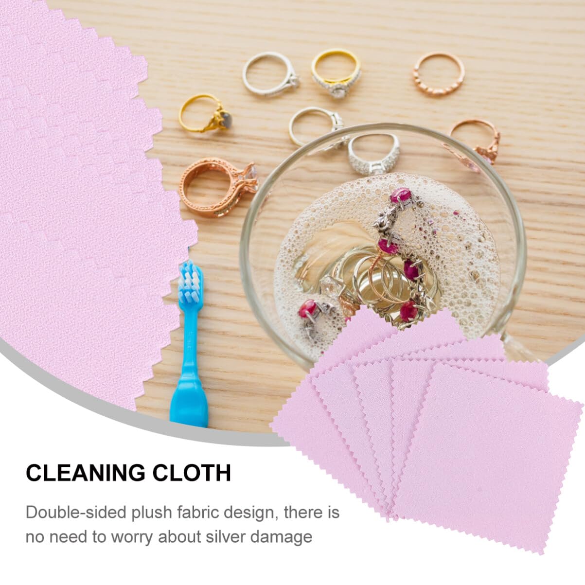 Veemoon Mikrofasertücher zum Glanz Wiederherstellen zur Schmuckreinigung 100 Stück aus Superfiner Faser in Rosa Silberputztücher für Silberbesteck und Silberschmuck