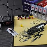 Dragonhawk Kit completo de máquina de lápiz de tatuaje Kit de pistola de tatuaje rotativa Cartuchos Agujas Fuente de alimentación para principiantes