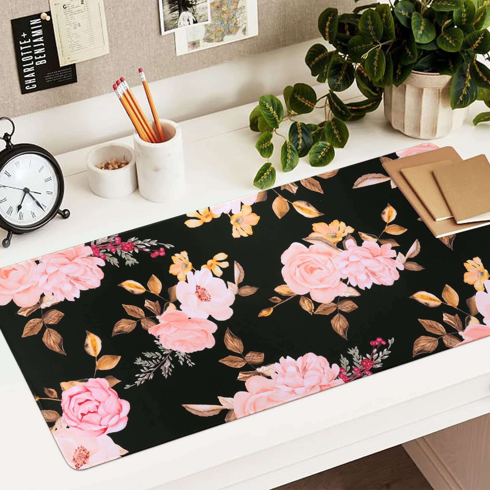 iCasso Lot de 3 tapis de souris pour clavier, tapis de souris de jeu étendu + repose-poignet pour clavier, mousse à mémoire de forme, soulagement de la douleur à la saisie facile, grand tapis de